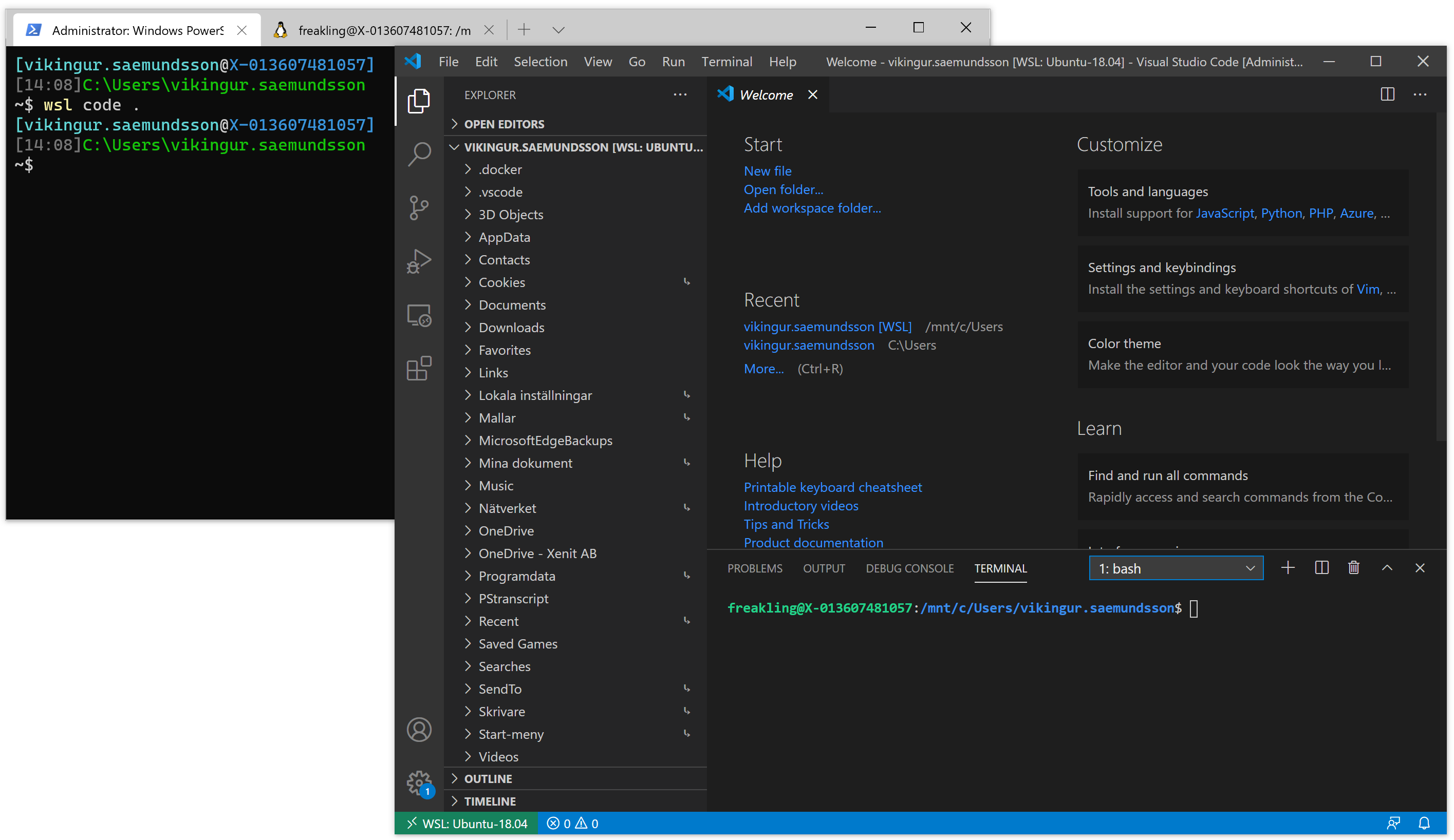 Running Linux Inside Windows 10 With Visual Studio Code Xenit